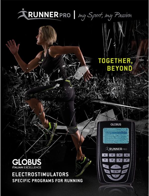 Globus Runner PRO, 4 Kanallı Kas Stimülatörü, Amatör ve Profesyonel Koşucular için 254 Program, Performansı İyileştirmek ve Kasları Uyarıcı Tedaviler